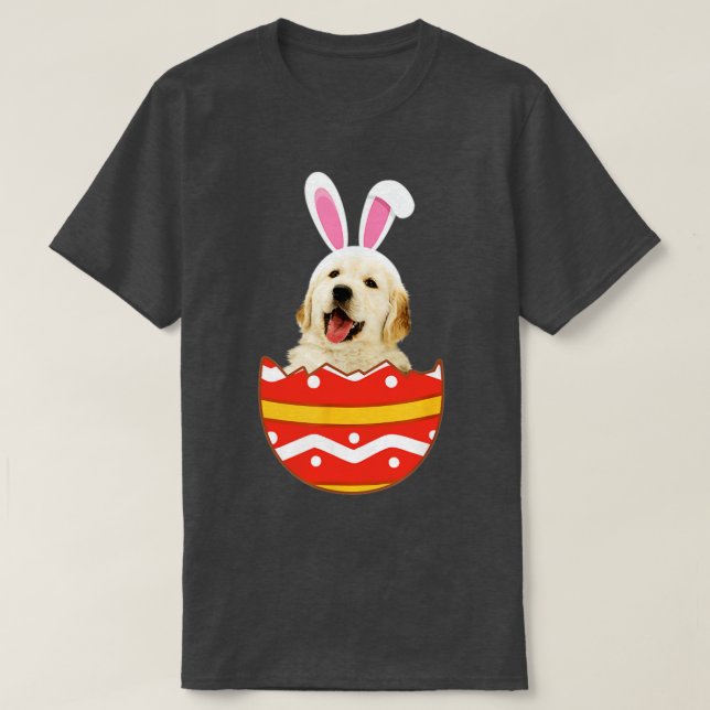 Camiseta Golden Retriever Bunny Ear Easter Eggs (Diseño del anverso)
