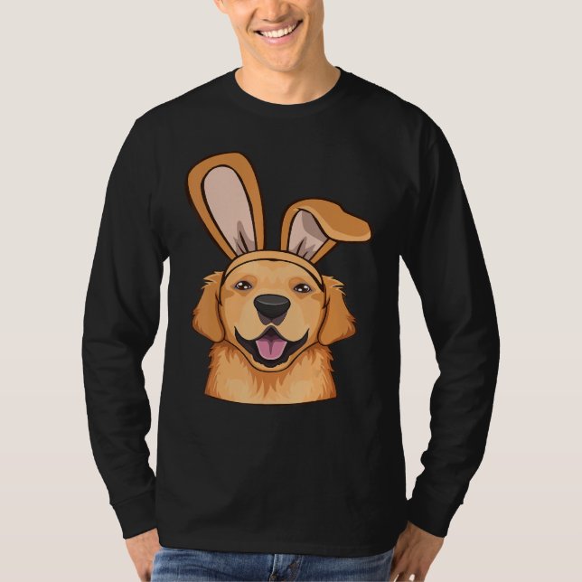 Camiseta Golden Retriever Bunny Ears Easter Day Dog Puppy B (Anverso)