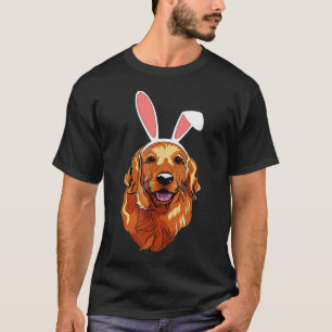 Camiseta Golden Retriever Bunny Ears Happy Easter
