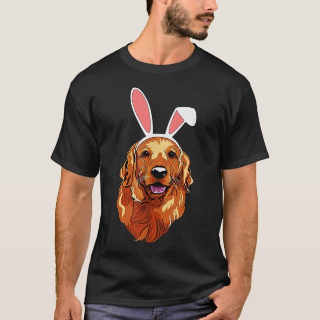 Camiseta Golden Retriever Bunny Ears Happy Easter (Anverso)