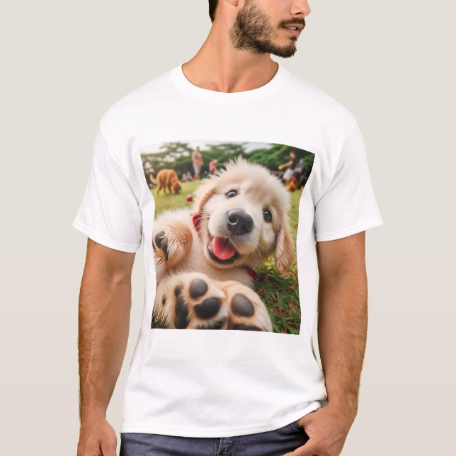 Camiseta Golden retriever cachorro (Anverso)