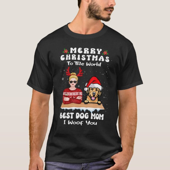 Camiseta Golden Retriever Christmas To The World Best Dog M (Anverso)