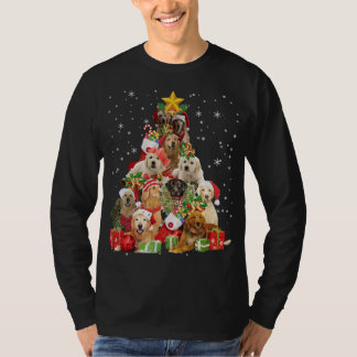Camiseta Golden Retriever Christmas Tree Lights Funny Dog X