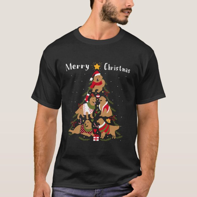 Camiseta Golden Retriever Christmas Tree Xmas Dog Lover (Anverso)