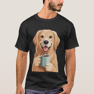 Camiseta Golden Retriever + Coffee Shirt - Funny Dog Design