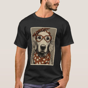 Camiseta Golden Retriever con gafas de corazones San Valent