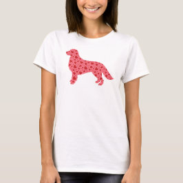 Camiseta Golden retriever de los corazones de la tarjeta