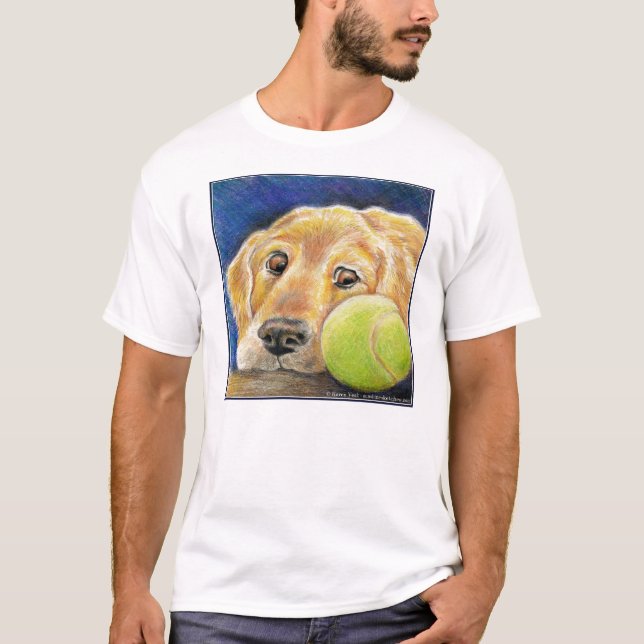 Camiseta Golden retriever divertido con la pelota de tenis (Anverso)