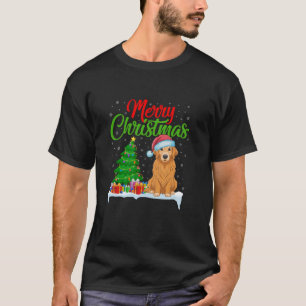 Camiseta Golden Retriever Dog Christmas Tree Lights