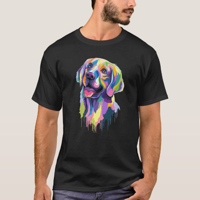 Camiseta Golden Retriever Dog Face Watercolor Pop (Anverso)