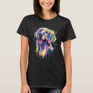 Camiseta Golden Retriever Dog Face Watercolor Pop