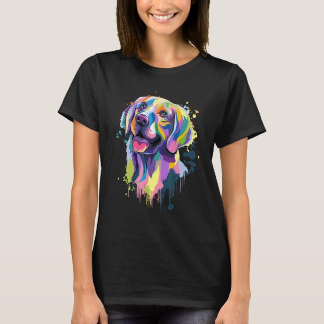Camiseta Golden Retriever Dog Face Watercolor Pop (Anverso)