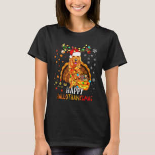 Camiseta Golden Retriever Dog Happy Hallothanksmas Family X