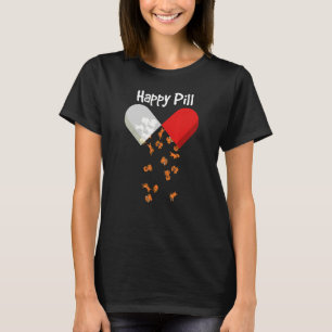 Camiseta Golden Retriever Dog Happy Pill Mom Dad