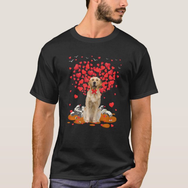 Camiseta Golden Retriever Dog Heart Valentines Day Dog Dad  (Anverso)