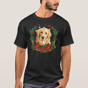 Camiseta Golden Retriever Dog In A Christmas Wreath Christm