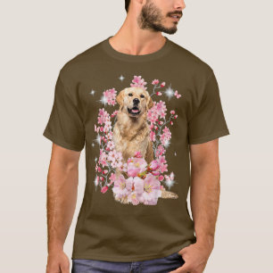 Camiseta Golden Retriever Dog Japanese Cherry Blossom Sakur