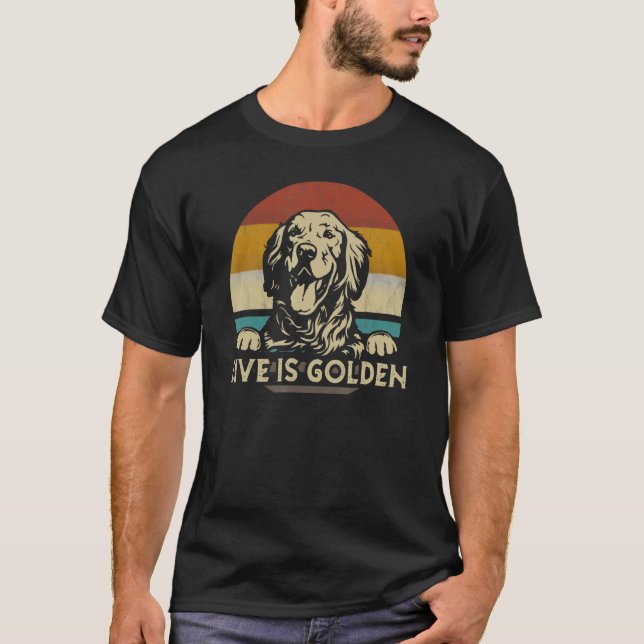 Camiseta Golden Retriever dog Life es una cosecha retro dor (Anverso)