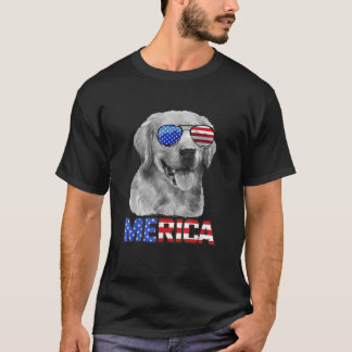 Camiseta Golden Retriever Dog Merica 4 de Julio Ame Patriót