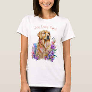 Camiseta Golden Retriever Dog Mom Floral