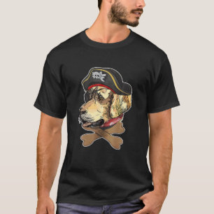 Camiseta Golden Retriever Dog Pirate Bone Funny Halloween