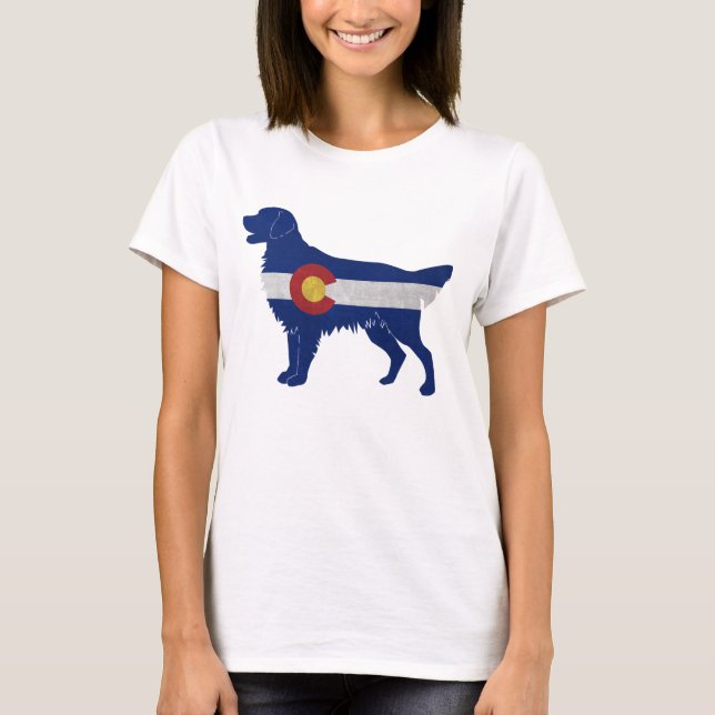 Camiseta Golden Retriever Dog Rama Bandera Colorado (Anverso)