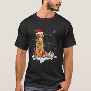 Camiseta Golden Retriever Dog Santa Dog Amantes de las luce