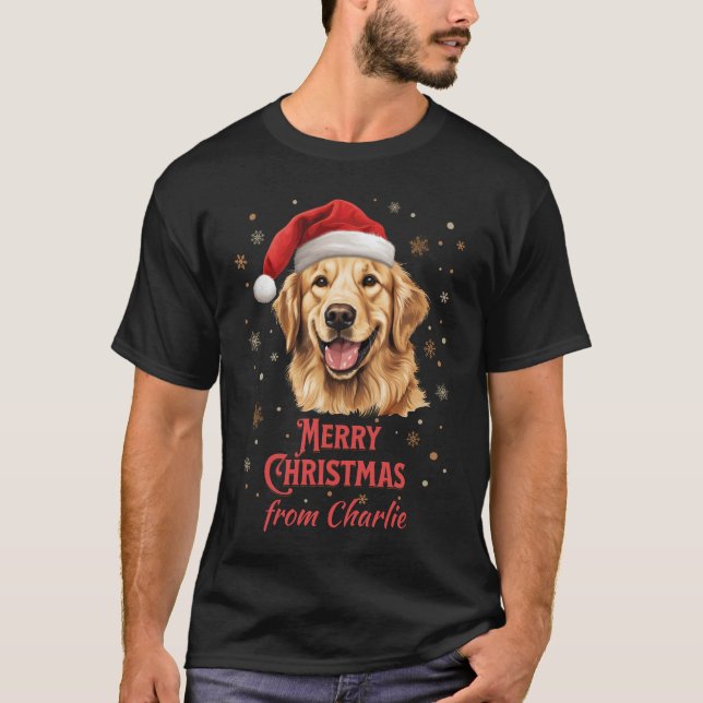 Camiseta Golden Retriever Dog Santa Merry Christmas (Anverso)