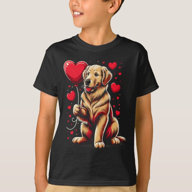 Camiseta Golden Retriever Dog Valentine's Day Dog Owner Val (Anverso)