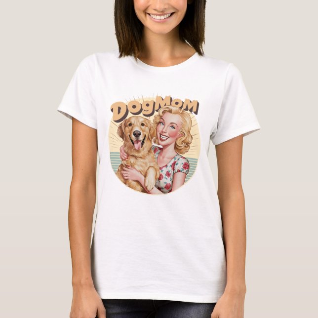Camiseta Golden Retriever Dogmom retro (Anverso)
