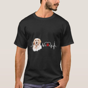 Camiseta Golden Retriever Ekg Heartbeat Line Dog Love