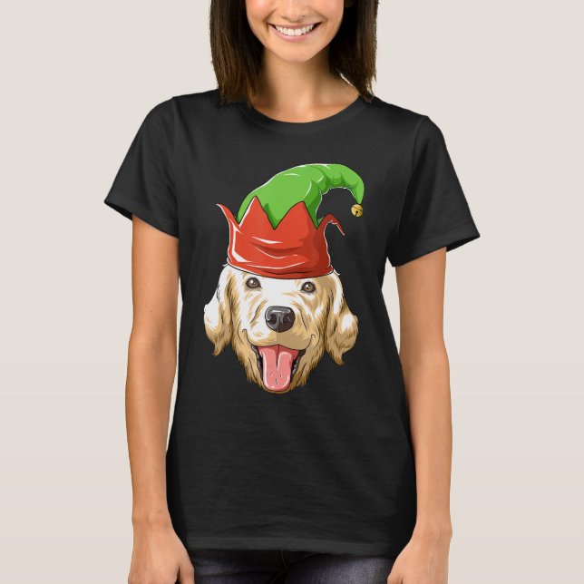 Camiseta Golden Retriever Elf Gorras Navidades Golden Retri (Anverso)