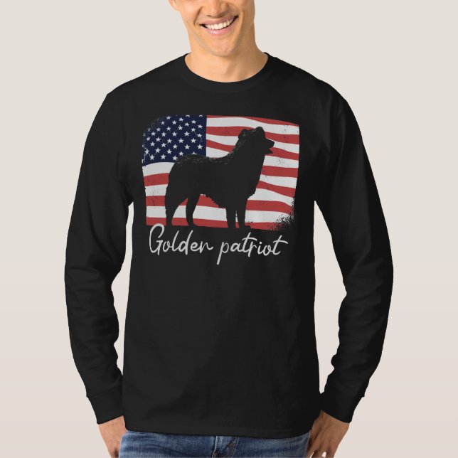 Camiseta Golden Retriever En Patriot Ameri (Anverso)