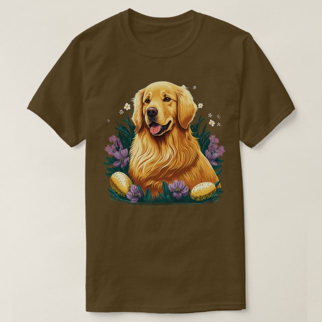 Camiseta Golden Retriever feliz día de Pascua (Diseño del anverso)