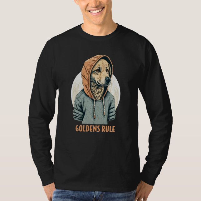 Camiseta Golden Retriever Goldens Rule Hoodie  Cool (Anverso)