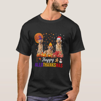 Camiseta Golden Retriever Hallothanksmas Halloween Thanksgi