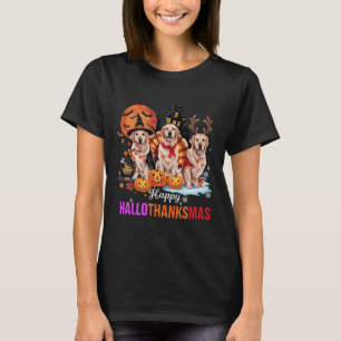 Camiseta Golden Retriever Happy Hallothanksmas Halloween