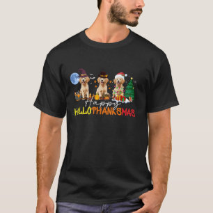 Camiseta Golden Retriever Happy HalloThanksmas Halloween