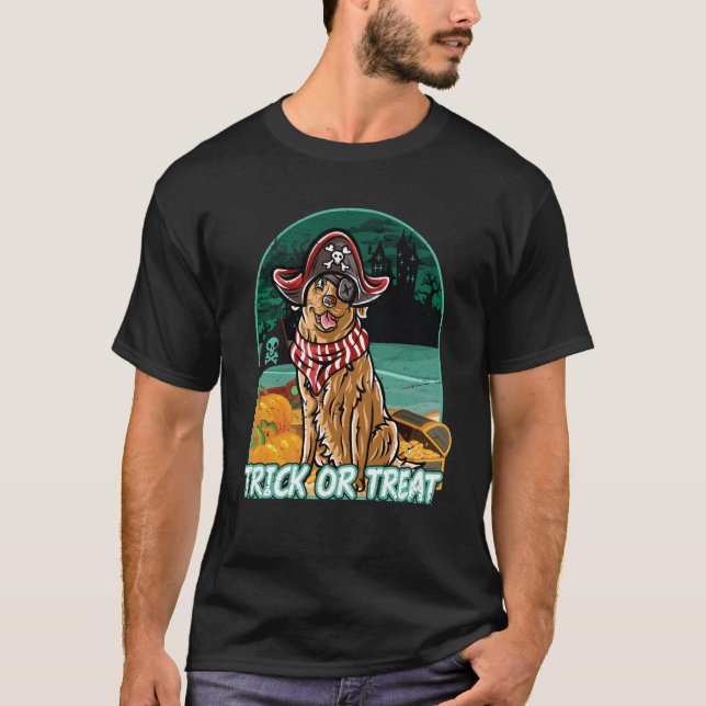 Camiseta Golden Retriever Happy Halloween Costume Pirate Sw (Anverso)