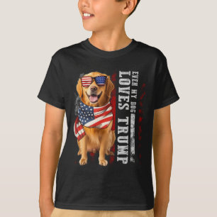Camiseta Golden Retriever Hasta My Dog ama a Trump Funny