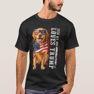 Camiseta Golden Retriever Hasta My Dog ama a Trump Funny