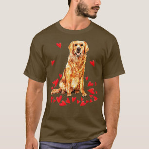 Camiseta Golden Retriever Heart Valentines Day1