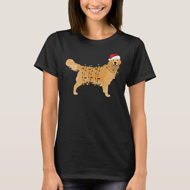 Camiseta Golden Retriever Holiday Christmas Light 454 (Anverso)
