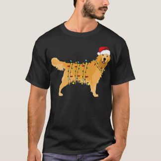 Camiseta Golden Retriever Holiday Christmas Light Gift Hall