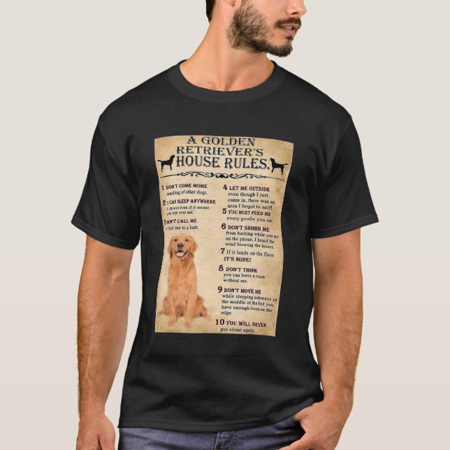 Camiseta Golden Retriever House Rules Golden Retriever Owne (Anverso)