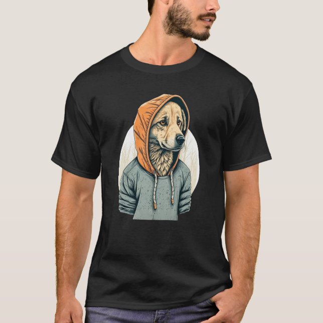 Camiseta Golden Retriever In A Hoodie  Cool K9 Light (Anverso)