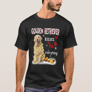 Camiseta Golden Retriever Kiss Fix Everything Navidades L