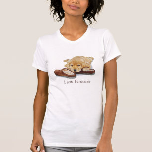 Camiseta golden retriever lindo del perrito que abraza arte