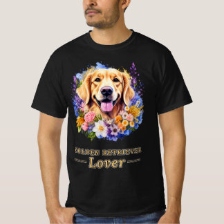 Camiseta Golden Retriever Lover Floral Watercolor Dog Gift