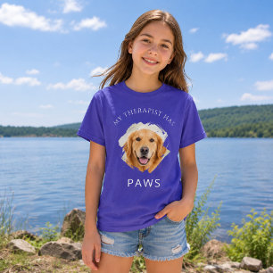 Camiseta Golden Retriever Mi terapeuta tiene patas foto Niñ